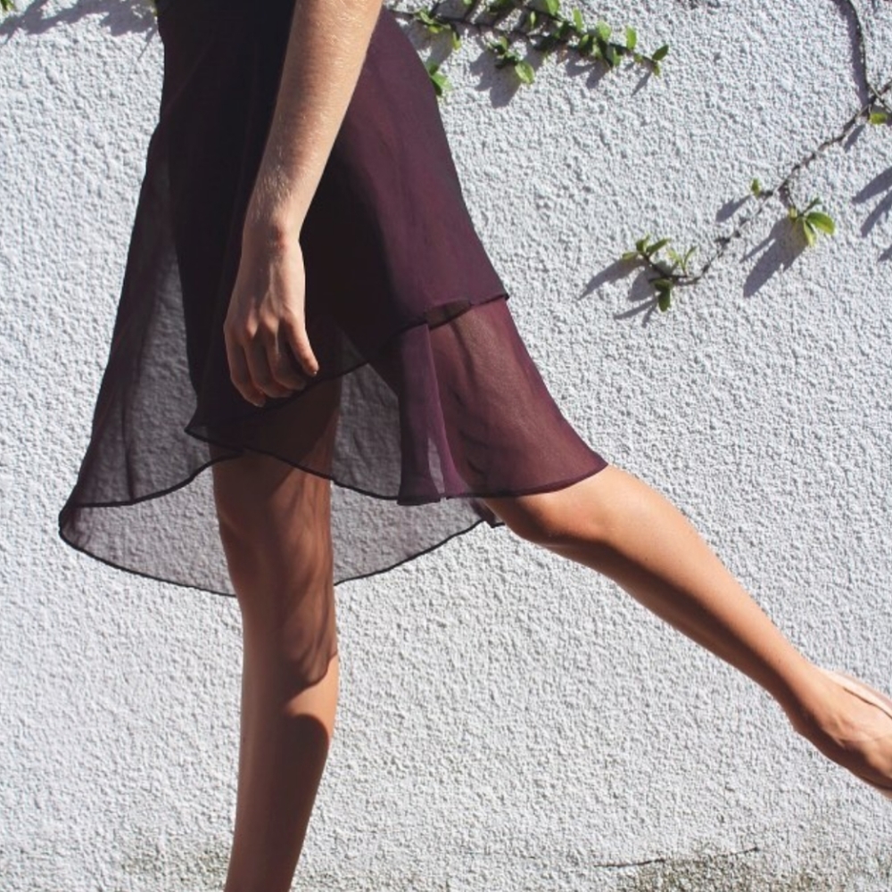 Little Bird Skirts plum high low wrap skirt